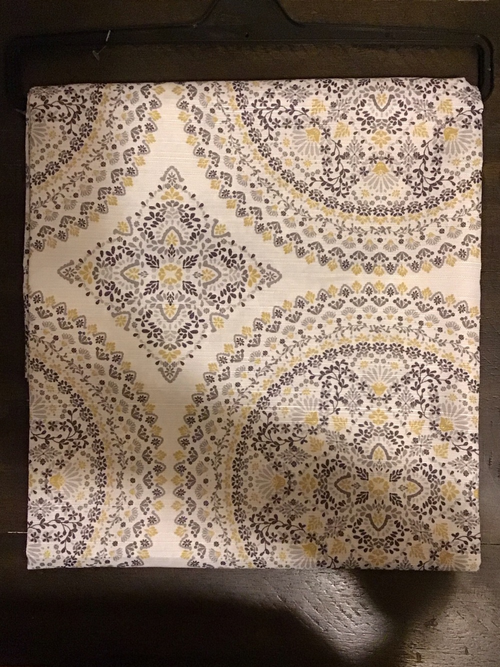 Yellow and Gray Floral Medallion Shower Curtain